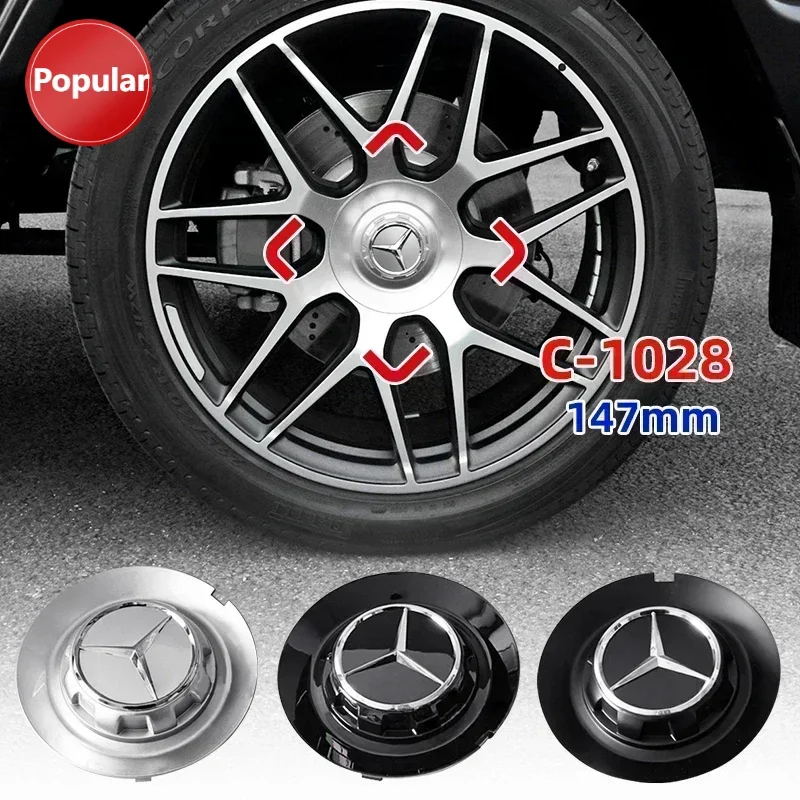 

# 4 шт., 147 мм C-1028 17028, крышка центральной ступицы колеса автомобиля, значок с логотипом для Mercedes Benz AMG G350 G500 G63 S680 GLS600, аксессуары