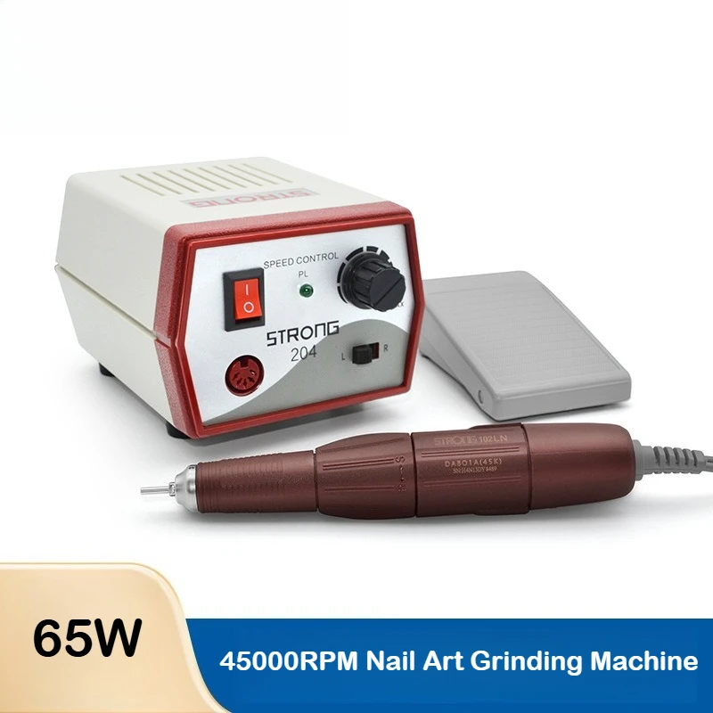 

1 компл., высококачественная профессиональная шлифовальная машинка для дизайна ногтей мощностью 65 Вт, 45000 об/мин, модель 204-102LN для шлифования ювелирных изделий для дизайна ногтей