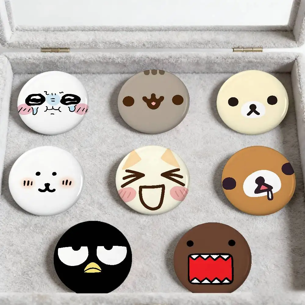Kawaii Cute-Collection Abzeichen, Anstecknadeln aus Weißblech, runde Broschen für Umhängetaschen, Accessoires, Souvenirgeschenke