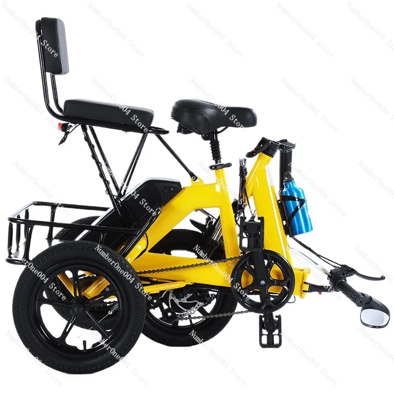 Applicable to  lithium battery small folding electric power tricycle adult pedal electric tricycle wholesale