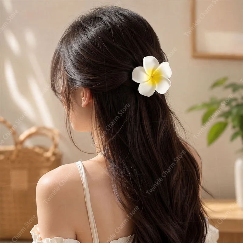 1/3pc Plumeria Flower Hair Clips for Women Hairpins Girls Side Bangs Clips Flower Barrette Hawaiian Party Bag Hat Accessories