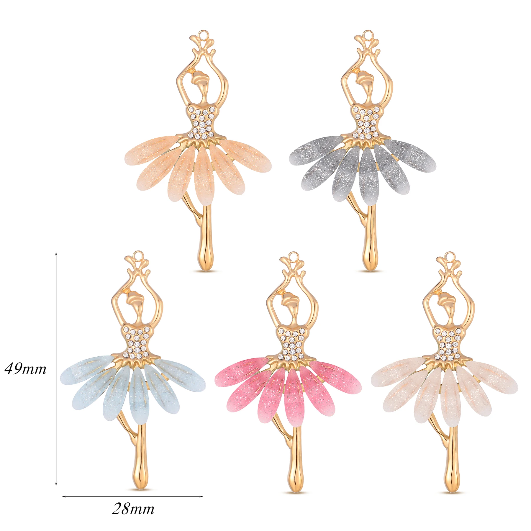 

10 шт., милая девушка, танцующая балерина, аксессуары из нержавеющей стали, кулон для DIY, ожерелье ручной работы, броши, головные уборы, подвески