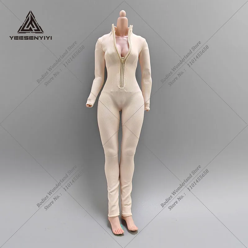 Plusieurs Options YEESENYIYI 1/6 échelle femmes col haut Sexy fermeture éclair mince combinaison ceintures modèle pour figurine d'action féminine 12In