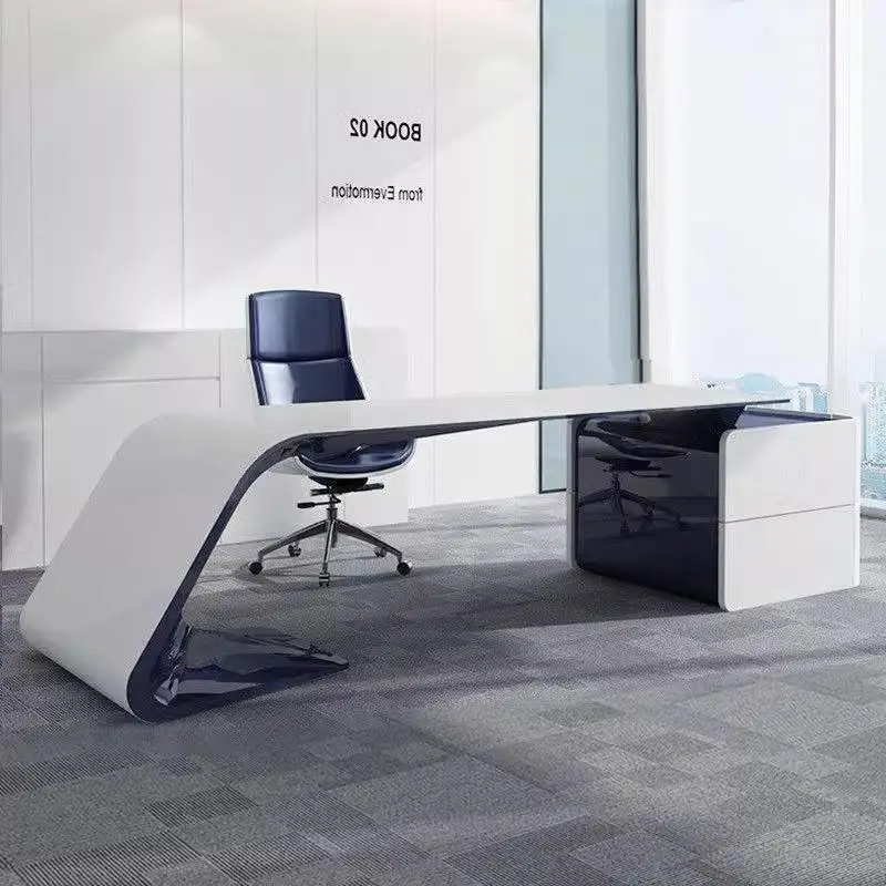 

Уникальный дизайнерский офисный стол, компьютерный игровой рабочий стол для конференций, офисный стол Boss, необычное чтение, винтажная деревянная мебель для бюро