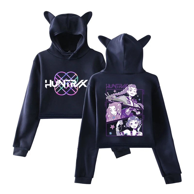 New Hot K-Pop Demon Hunters Mira Rumi Zoey Printed Hoodies Women Girl Sweatshirts Casual Hoodie Personality Cat Ear Pullover