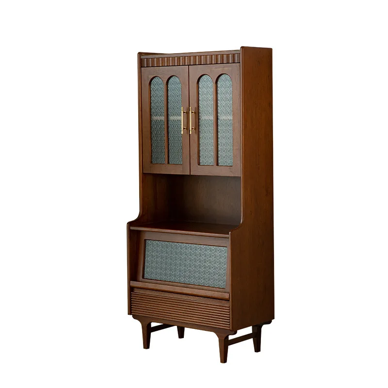 

Североамериканская вишневая деревянная ретро-столовая боковая полка для хранения гостиной у стены, чайная домашняя техника