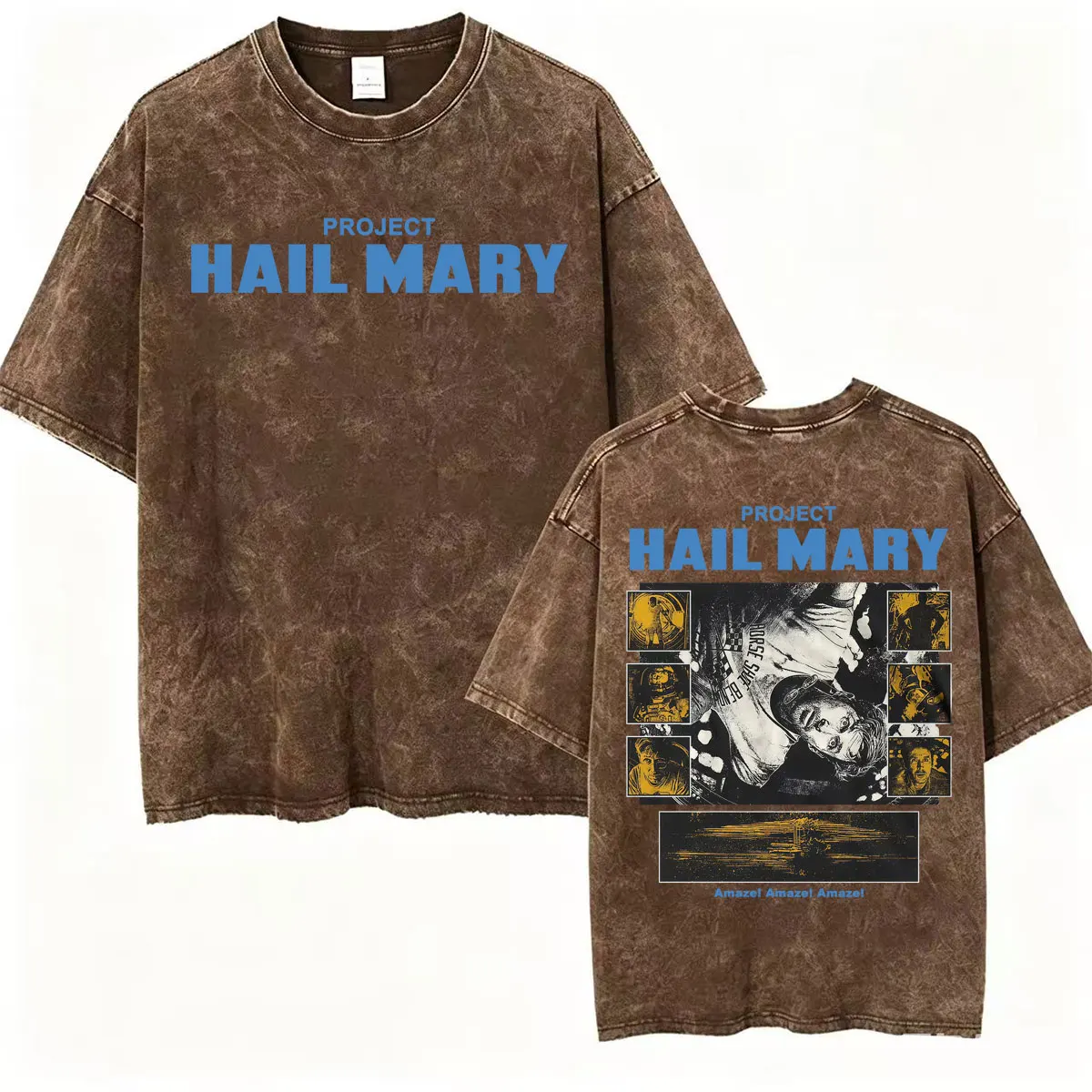 Vintage Washed Project Hail Mary T-Shirt Ryan Gosling 2026 Movie Classic T Shirts Men Women Harajuku Gothic Short Sleeve T-shirt