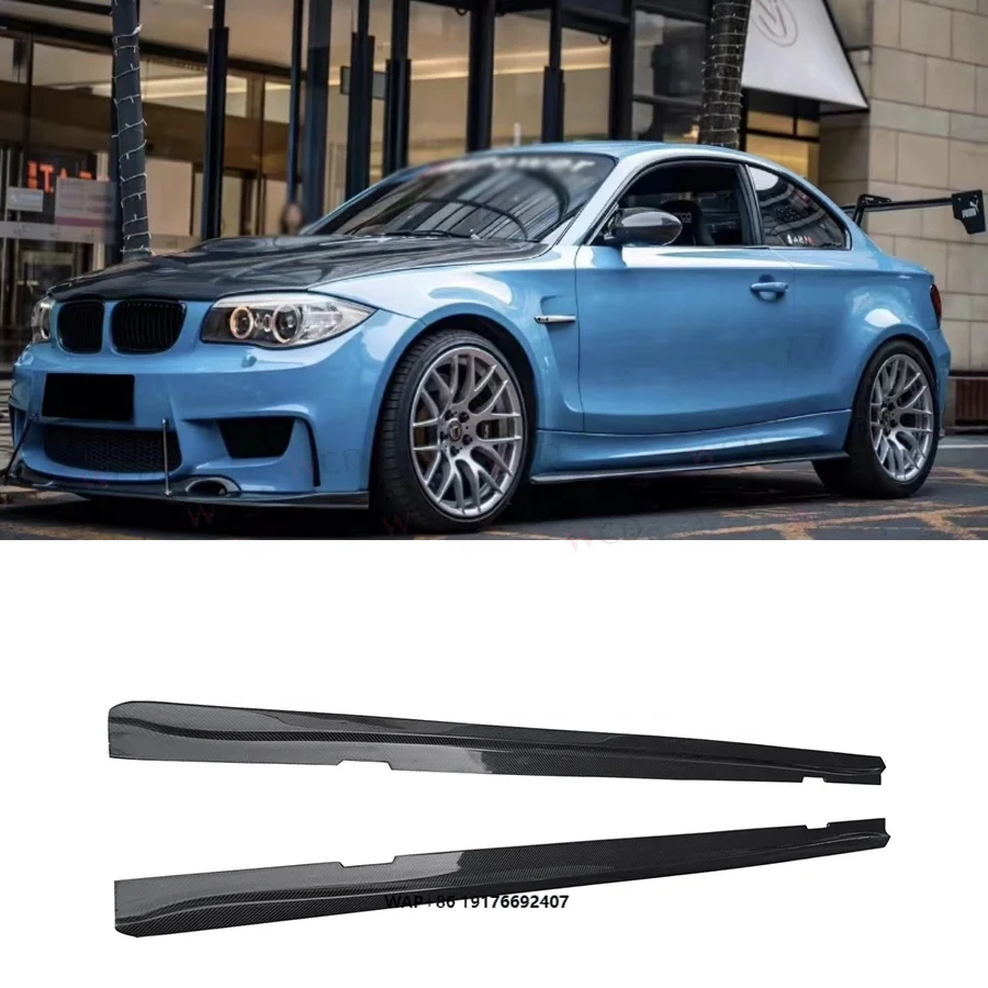

Real Carbon Fiber Car Side Skirts Extension forBMW 1Series E82 E88 1M 2011+ Auto Parts E82 Side Skirts
