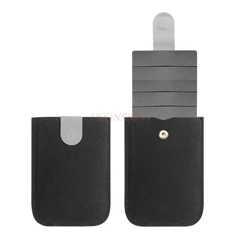 قطعة واحدة من حامل البطاقات المكدس، مضاد لإزالة المغناطيسية، فتحات بطاقات متعددة، محفظة للعملات المعدنية قابلة للسحب، حامل بطاقات بنكية صغيرة محمولة للرجال #5