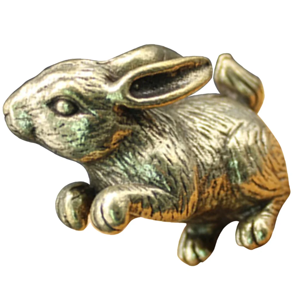 

Delicate Brass Rabbit Ornaments Desktop Decorative Bunny Figurine For Home Decoration rabbit shaped figurine