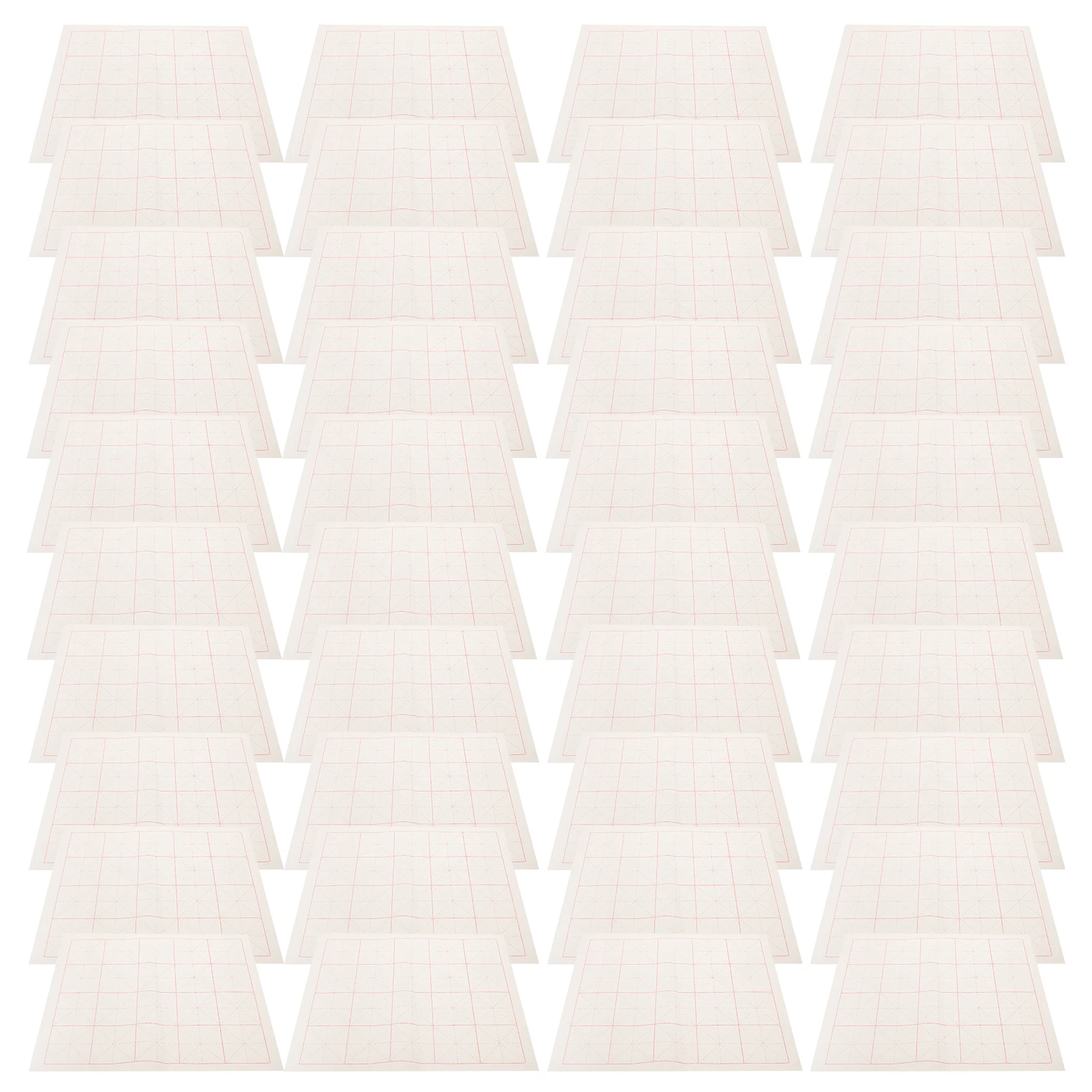 100pcs Calligraphy Practice Semi Cooked Xuan Rice Paper Chinese New Year Red Pepper Handwriting Supplies Writing Paper