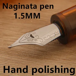 1PC Naginata Fountain Pen 9016 Transparent brown Spin Hand polishing 1.5MM Stationery Office School Supplies New Pens