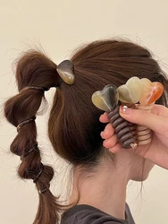 Pinces à cheveux élastiques en forme d'amour pour femmes, ligne téléphonique, tresse à bulles, bandeau senior, porte-queue de cheval, accessoires pour cheveux, mode, 1 pièce