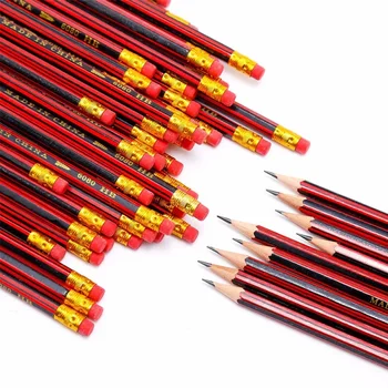 10 stks/partij Schets Potlood HB Houten Grafieten Met Gum Kinderen Tekening Schrijven Briefpapier Schoolbenodigdheden