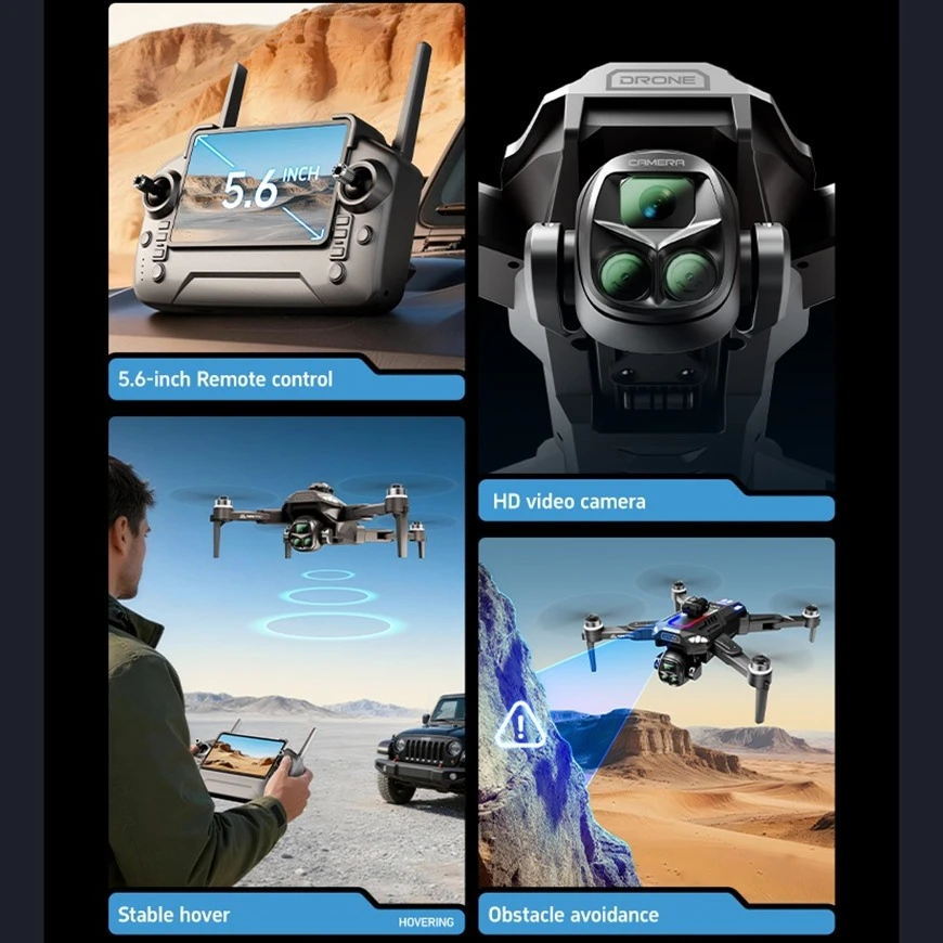 RC FPV Quadcopter A29 Mecha Style Drone Cool LED Full Obstacle Avoidance 5.6" Screen RC Drone Present For Teenagers Hobbyists view 5