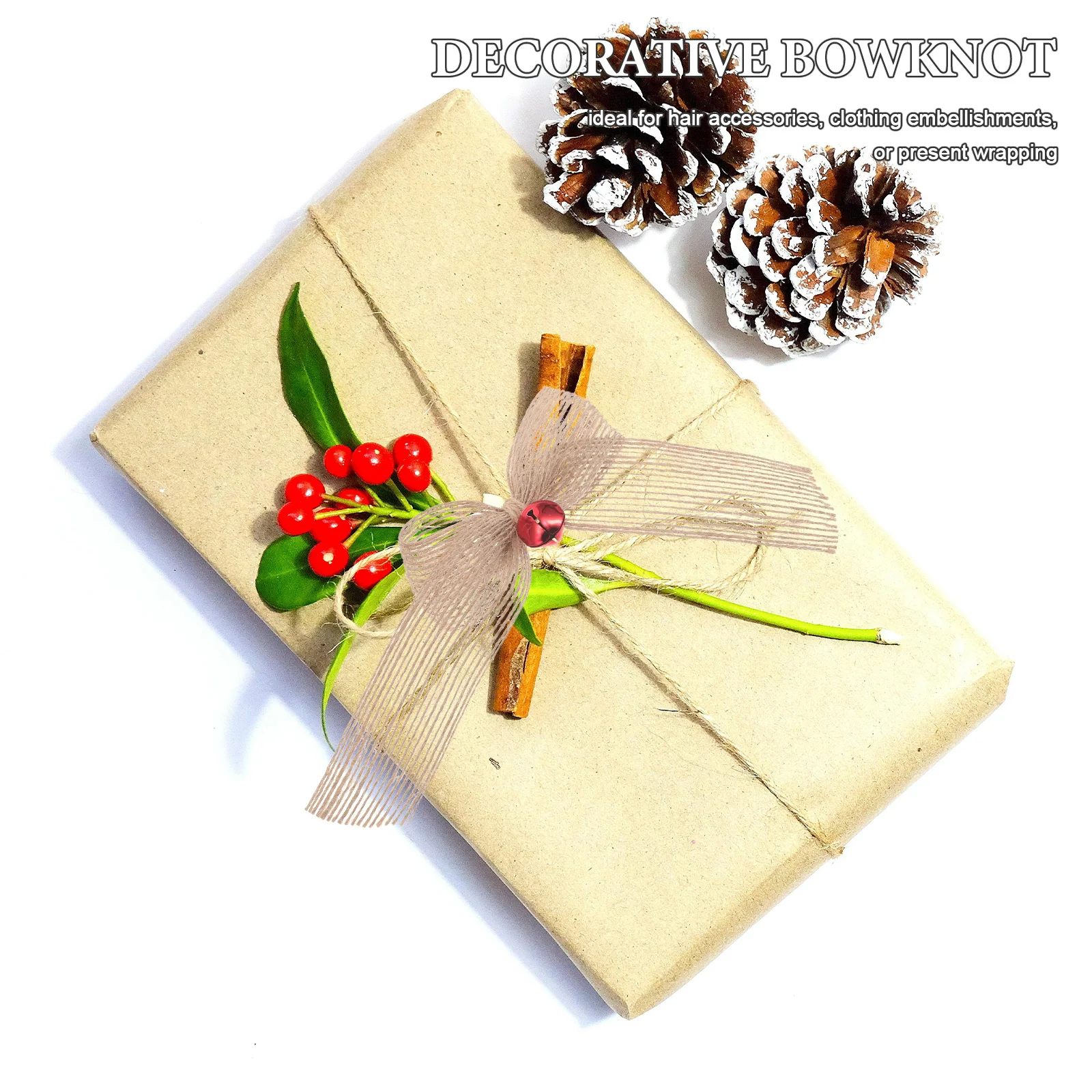 

3Pcs Burlap Bows Rustic Jute Ribbon Handmade for Christmas Crafting Supplies Decorations Rustic Crafts Bows Holiday Wreath Bow