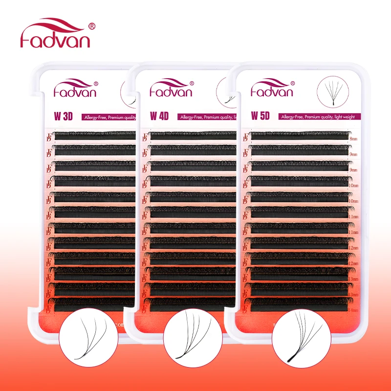 FADVAN 3D/4D/5D W Shape Eyelash Extension Novelty Hybrid Volume Make-up Lashes Professional Gradient Soft Light Eyelashes