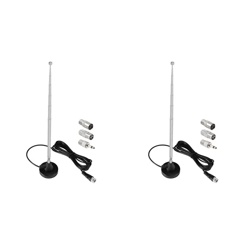 

2X телескопическая FM-радиоантенна с магнитным основанием для Pioneer Onkyo Marantz Sherwood, цифровая HD FM Bluetooth-антенна для использования в помещении