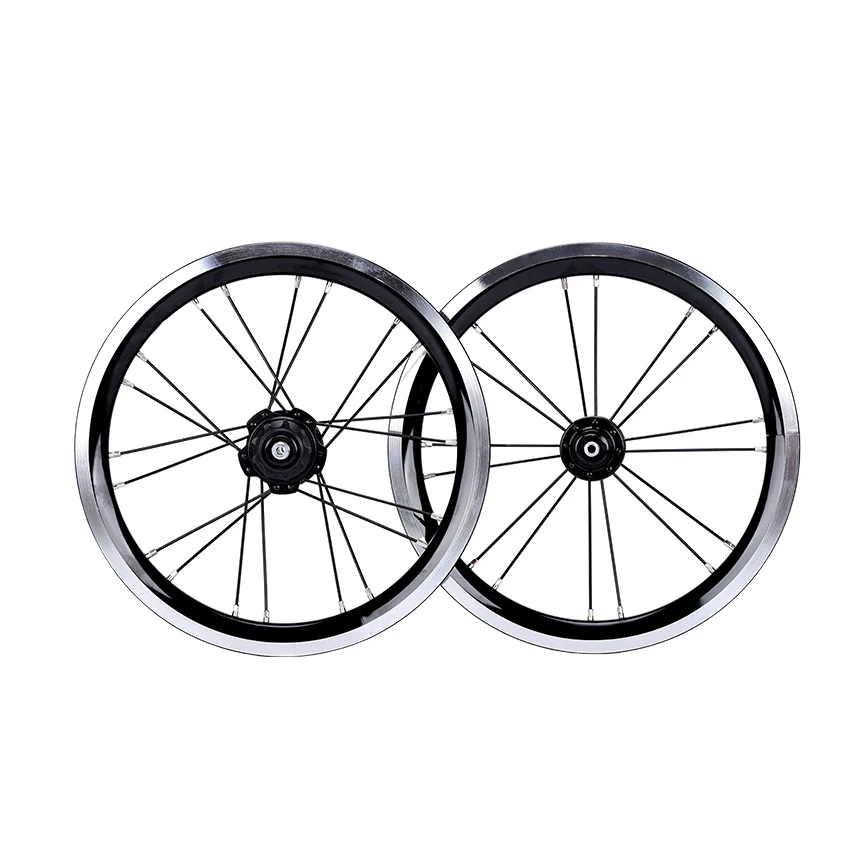 JKLitepro Folding Bicycle Single Speed 14 Inch Wheelset Disc Brake V Brake 74mm Front 85mm Rear Wheel Rims