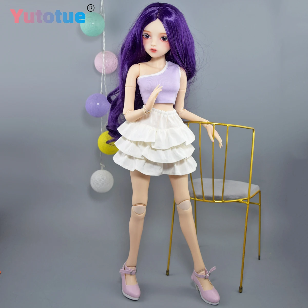 YUTOTUE 60cm 높이 여성 인형 18 관절 몸체 핸드페인팅 메이크업 얼굴 1/3 BJD 인형 장난감 소녀 선물