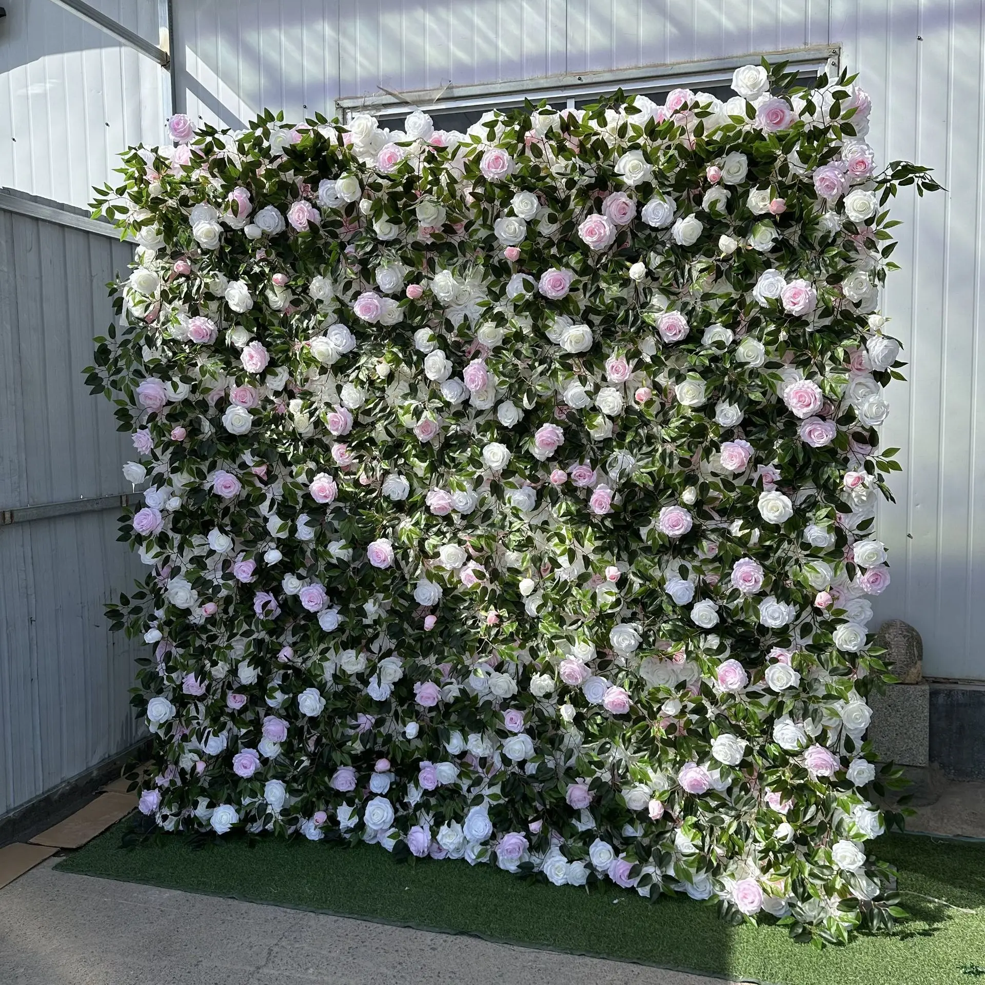 

Uflower Artificial Flower Wall Green Leaf Rose 5D Wedding Floral Arch Row Backdrop Event Party Props Flower Floral Arrangement