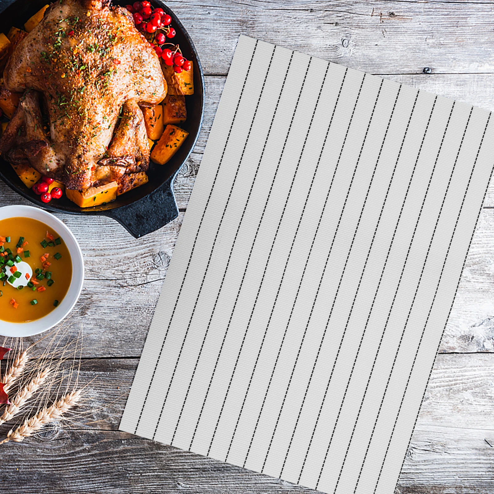 

6pcs PVC Placemats Square Neutral Coloring Washable Anti Slip Coasters Modern Table Mats Lightweight Portable Foldable Safe