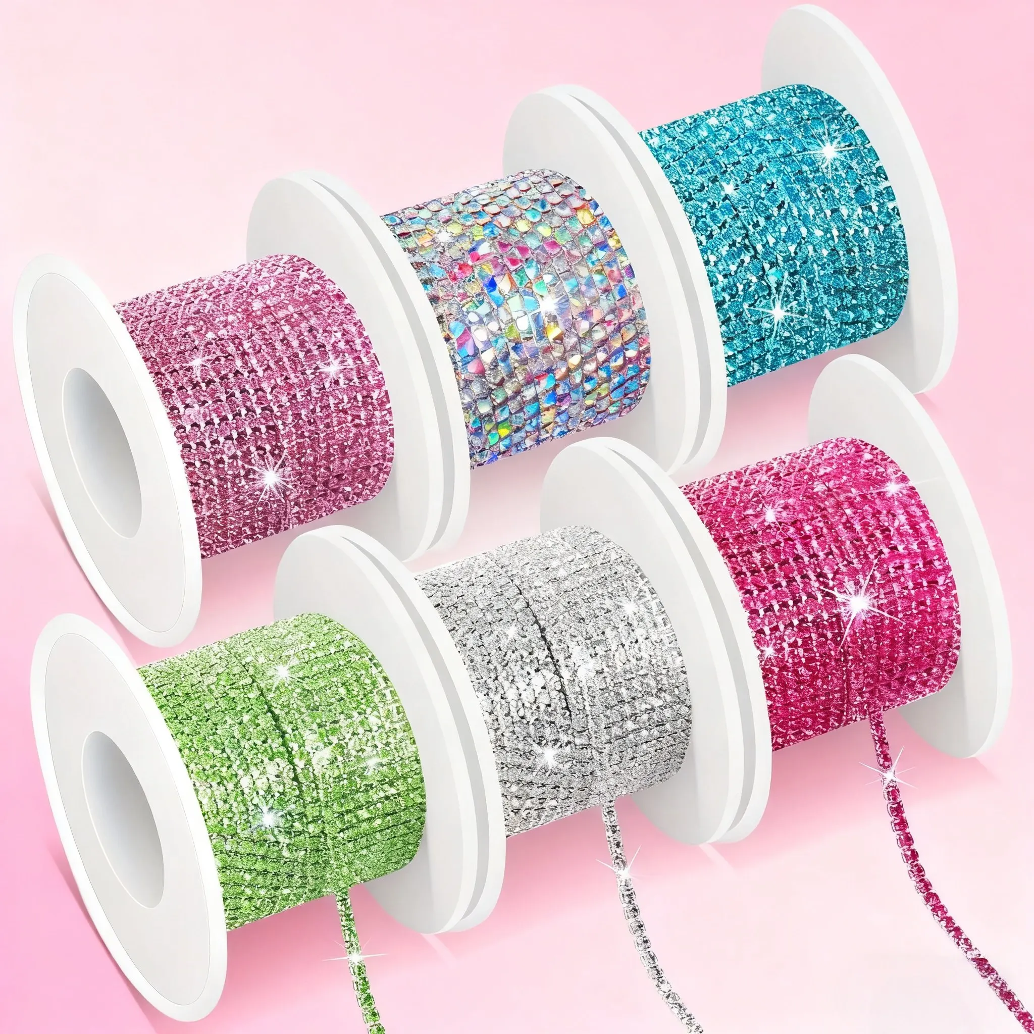 

10-метровая разноцветная цепочка со стразами, цепочка с бриллиантами и кристаллами для скрапбукинга, изготовления ювелирных изделий, вечерние поделки, украшение для шитья