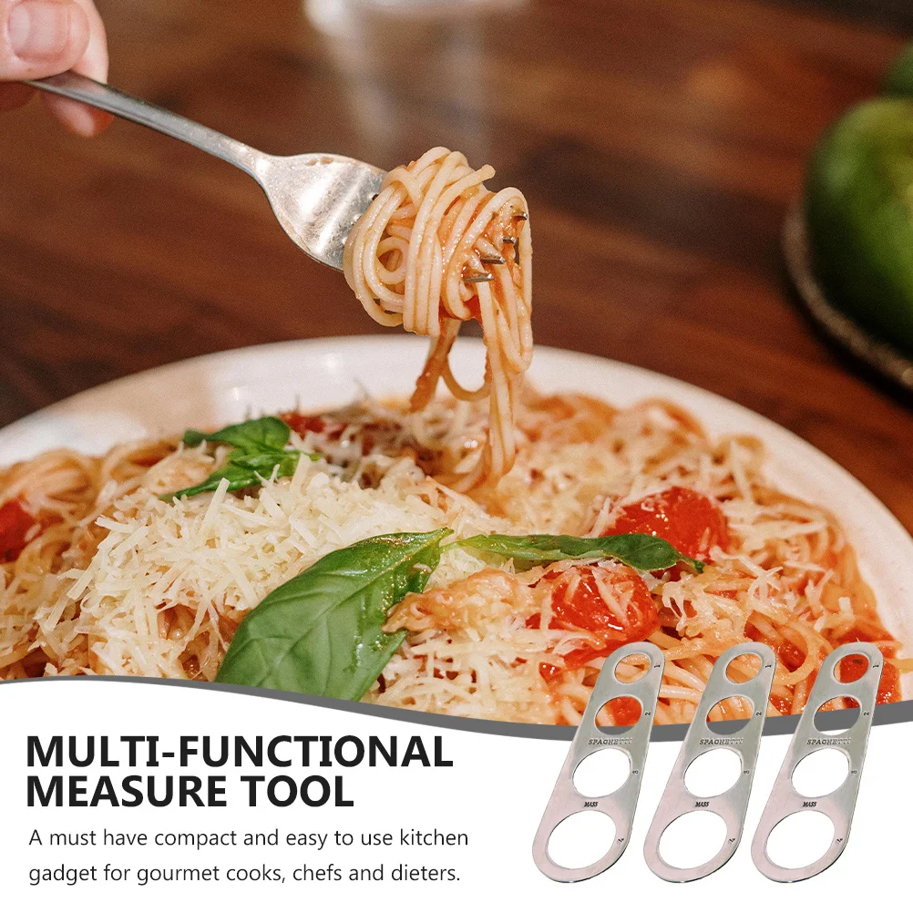 

3Pcs Spaghetti Measurer Stainless Steel Noodle Measuring Ruler 4 Hole Portion Tool for Kitchen Gadget Cooking Pasta Mass Measure
