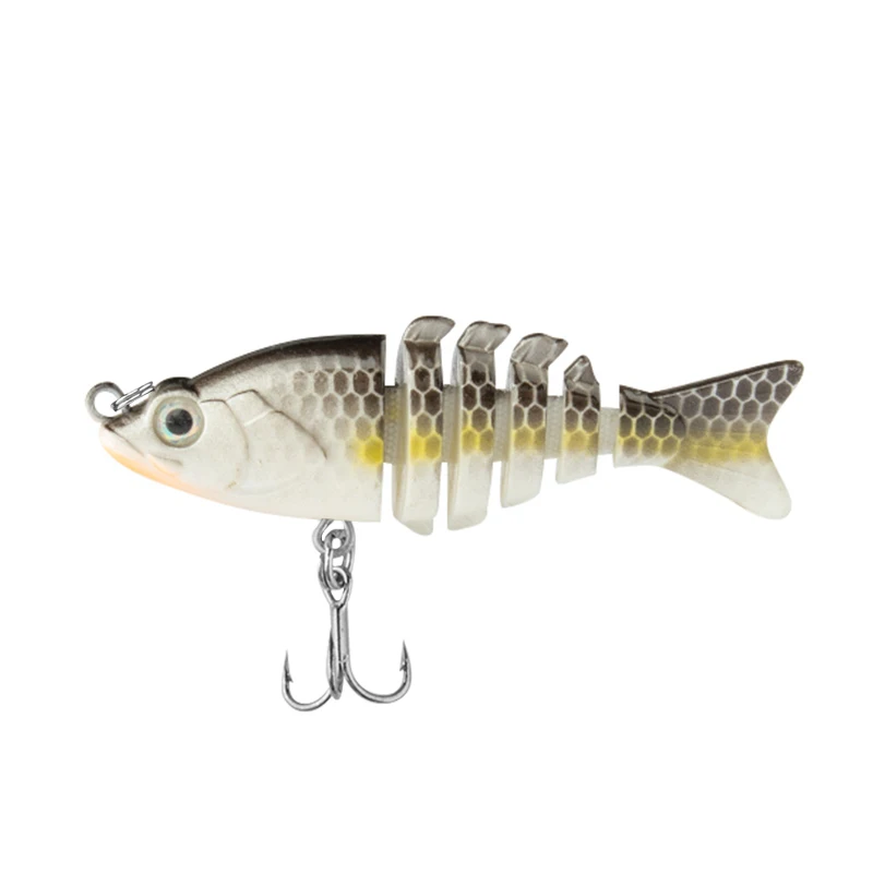CIBO 1pc Mini Multi-Segment Fish Bionic Hard Bait-6cm/5g-Geschikt voor het vissen op zout- en zoetwatertroef, baars en meerval