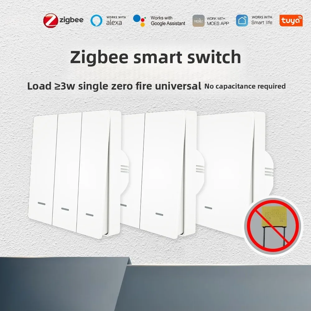 Pulsante Zigbee Smart Switch Graffiti Smart Home App Telecomando Interruttore da parete universale singolo Zero Fire