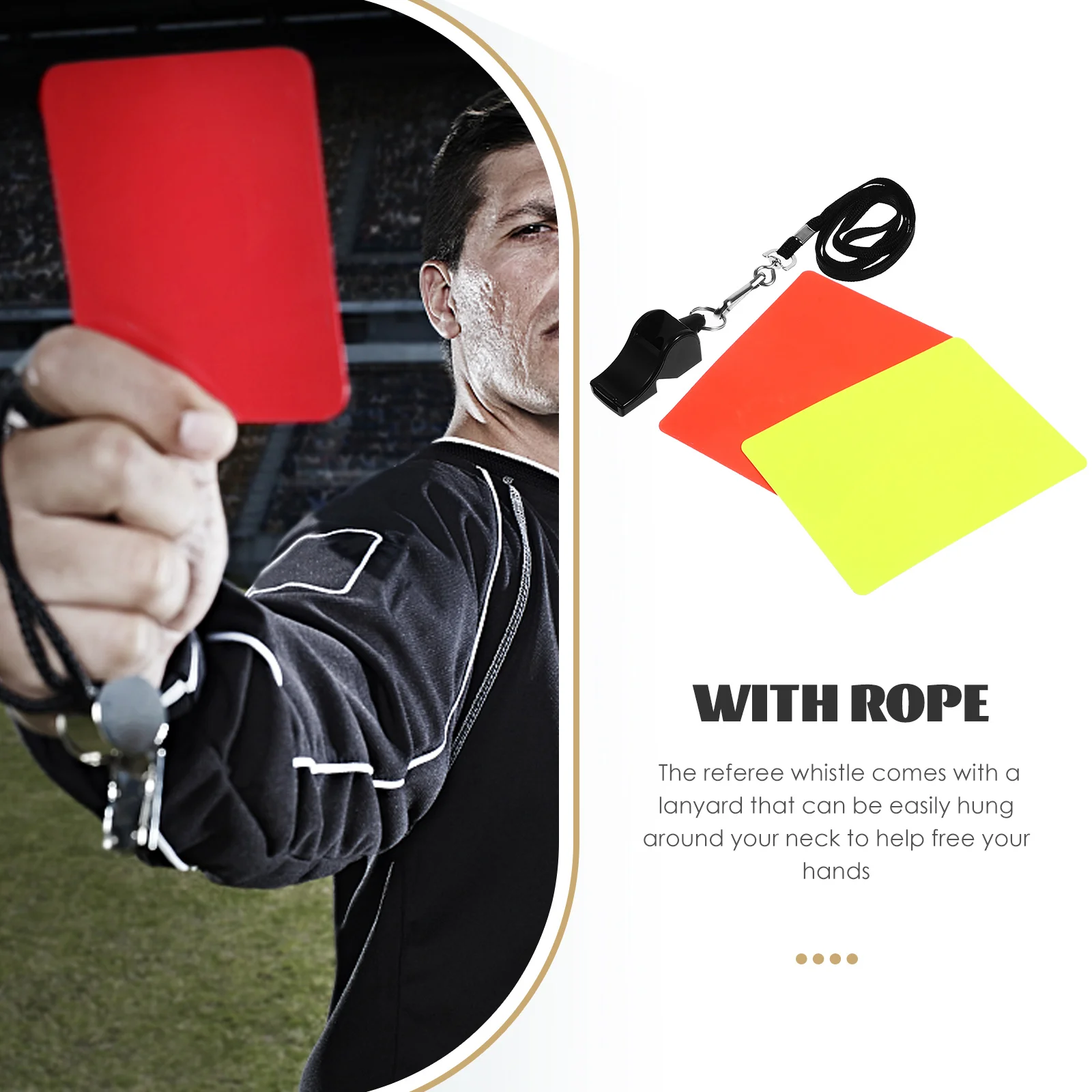 

Red Yellow Referee Cards Whistle Set Soccer Football Lightweight Portable Wallet Pvc Warning Accessories Competition Sports