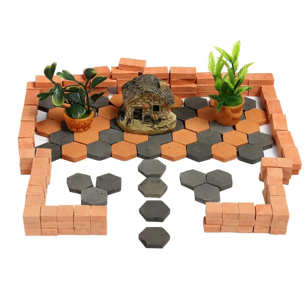 40/50/70 pièces Durable bricolage bâtiment paysage modélisation briques miniatures scène modèle accessoires Micro paysage argile Watts