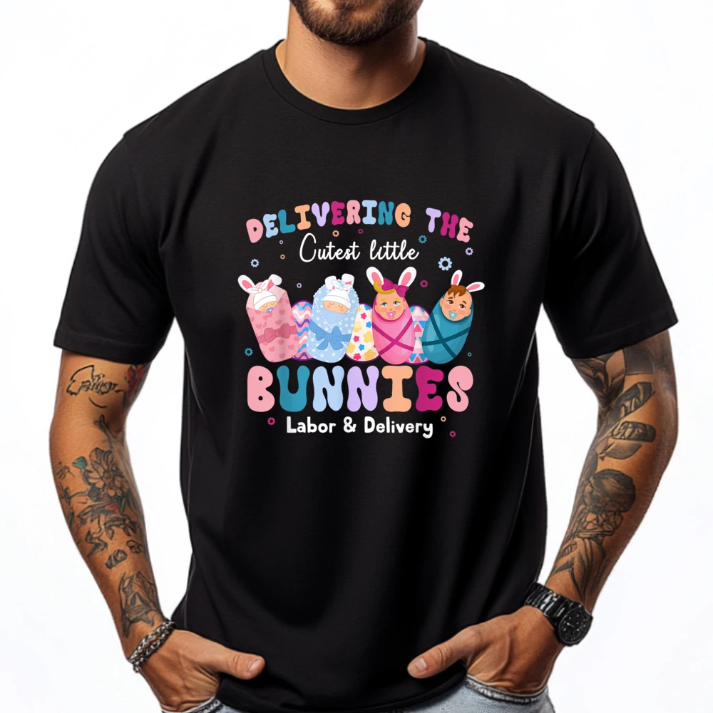 

Delivering The Cutest Bunnies Labor Delivery Nurse Easter Graphic Shirts Men Clothes Valentines Day
