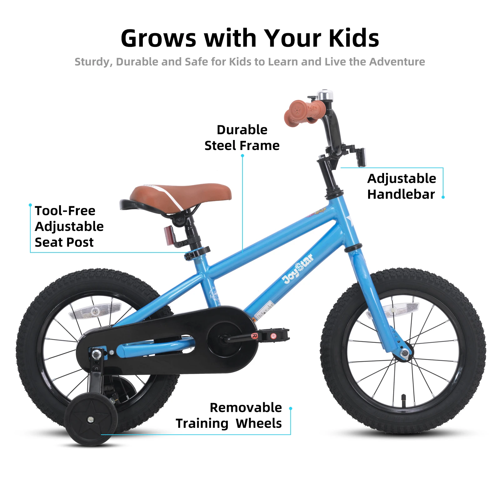 JOYSTAR Kids Bike for 2-12 Years Boys Girls, 12-16 Inch BMX Style Kid's Bikes with Training Wheels, 18-20 Inch With Handbrake