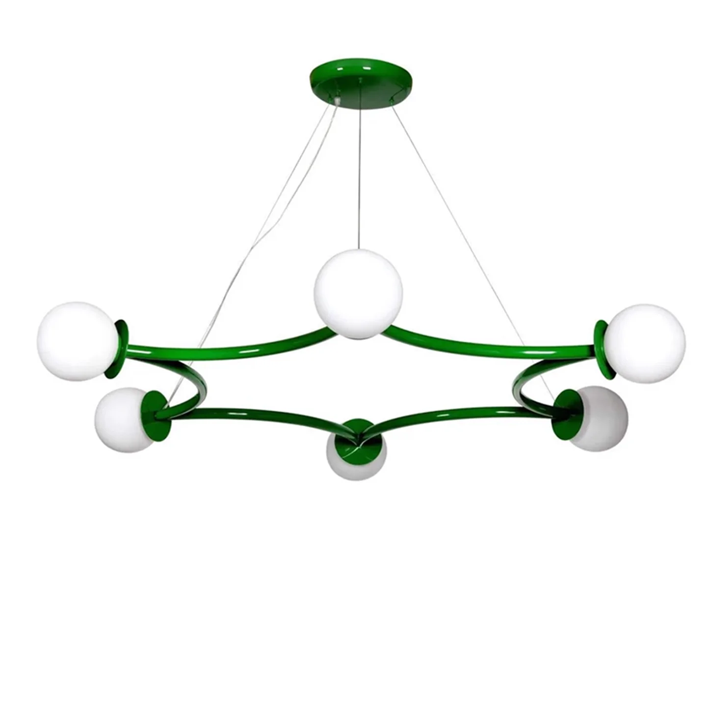 

Hexagonal colored macaron pendant lamp exhibition hall, homestay living room room, glass ball staircase lamp customization