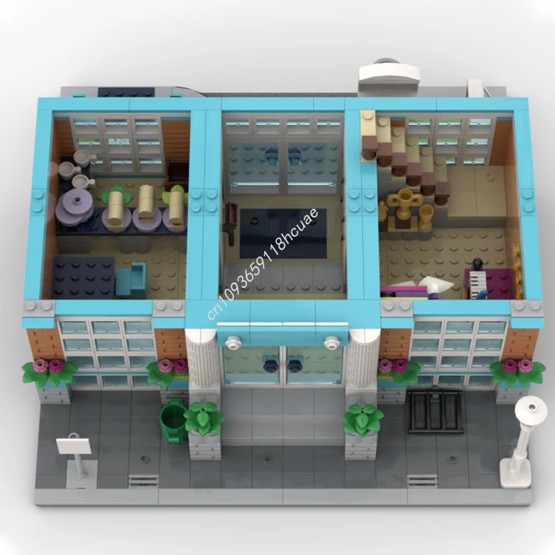 2152 pçs moc modular escola modelo de construção blocos arquitetura artesanato brinquedos educação tijolo idéia diy presentes natal