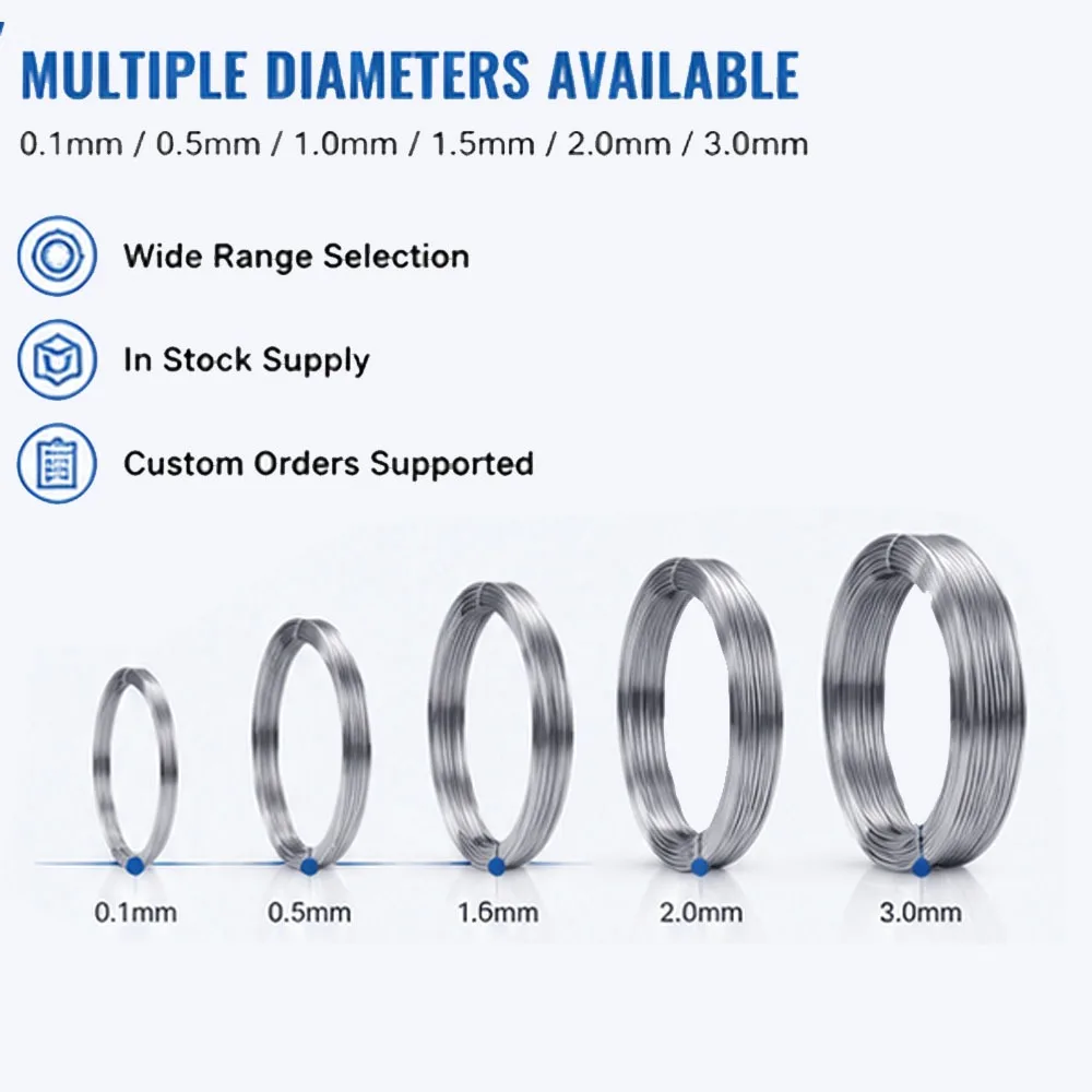 Edelstahl Massiver Einzelstrang-Draht 0,1 0,2 0,3 0,4 0,5 0,6 0,8 1,0 1,2 1,5 2,0 2,5 3,0mm Weicher Harter Bindedraht Ropos – Detail 3
