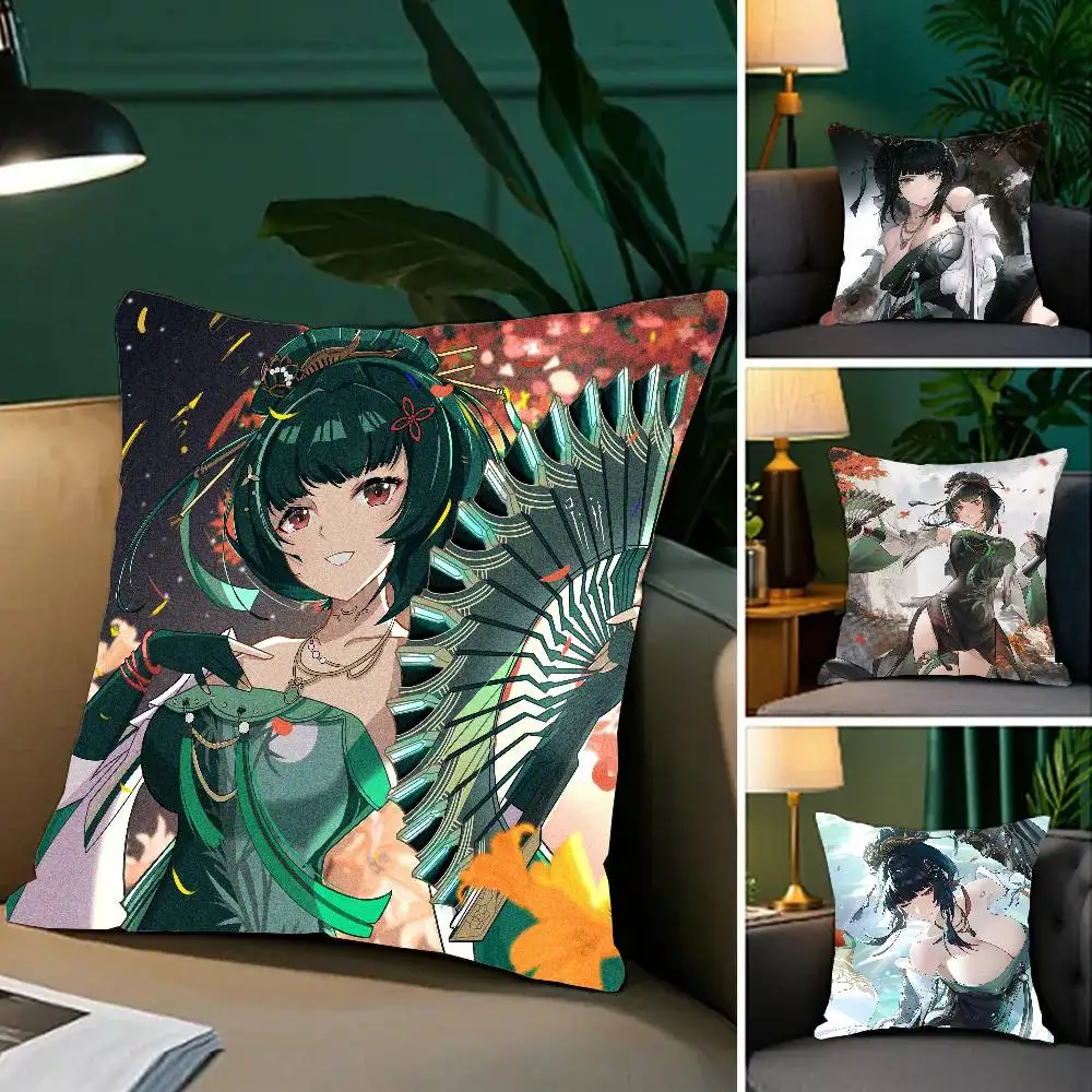 Hanying Zitheriwo Animated Mobile Game P-PGR Pillow Case Fashion Square Pillowcase Bedroom Sofa Room Ins Decoration Leisure