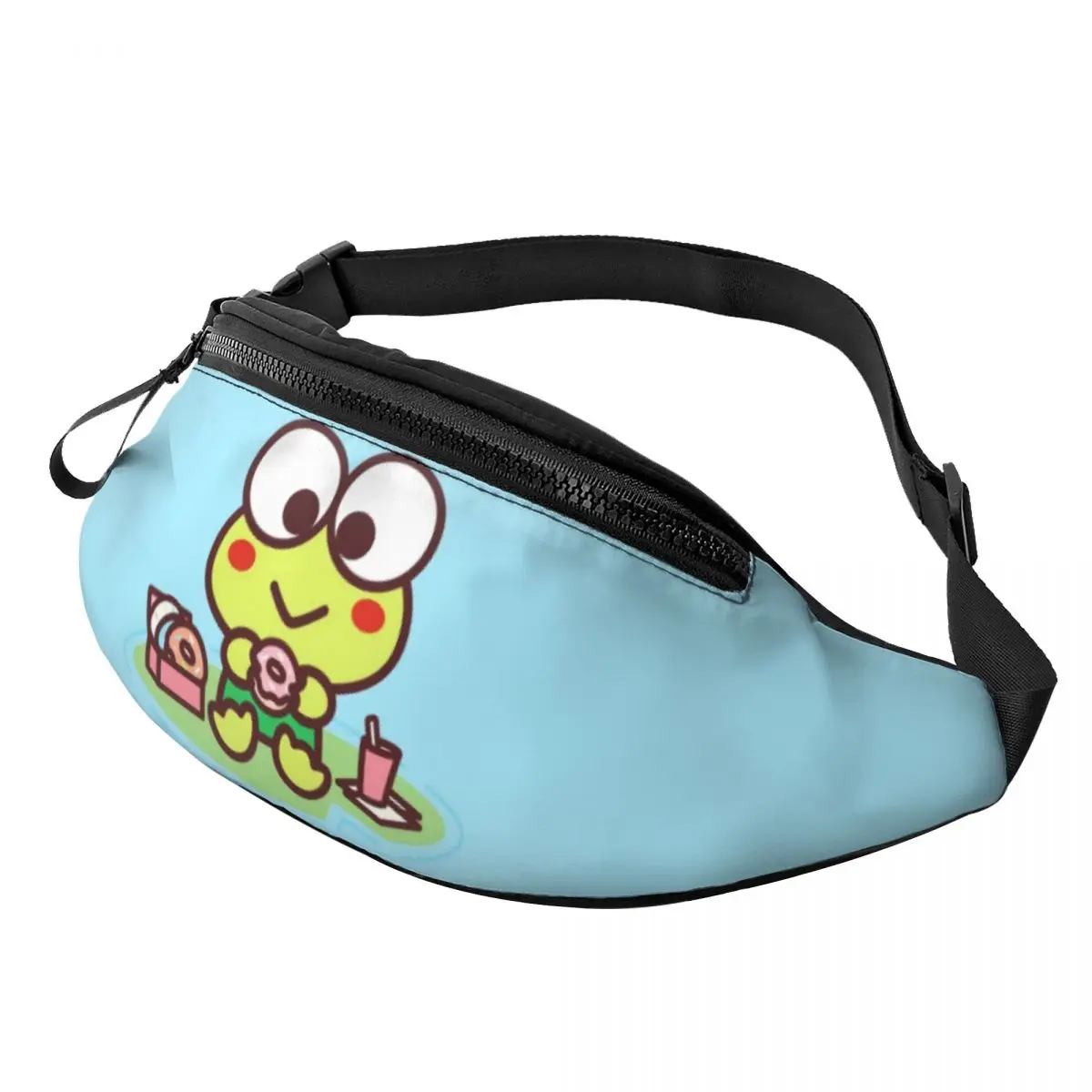 

Custom Keroppi Fanny Bag Crossbody Waist Pack Men Women Traveling Phone Money Pouch