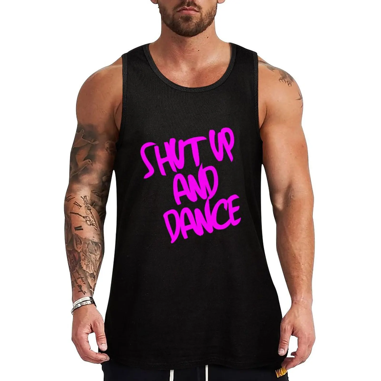 

Shut Up And Dance - Pink Tank Top singlet for men sleeveless vests