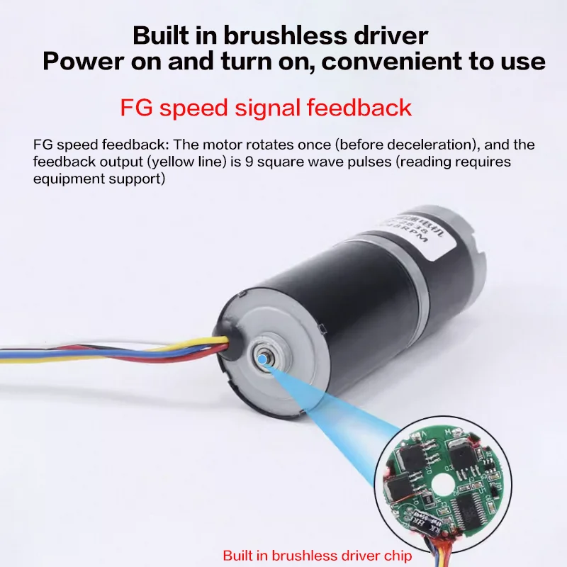 50KG 28MM 2838 Planetary Dear Brushless DC Reduction BLDC Motor 12v24v miniature adjustable speed forward and reverse 9-1200rpm