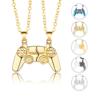 2pcs/Set Magnetic Game Controller Couple Necklace with Gold/Silver Color PS4 Game Console Pendant Necklace Valentine's Day Gift