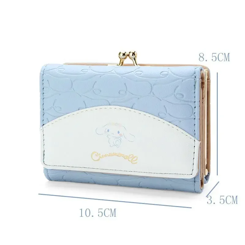   Portafoglio triplo per donna Ragazza Hello Kitty Portamonete multifunzionale Borsa portatile Portafoglio corto di lusso