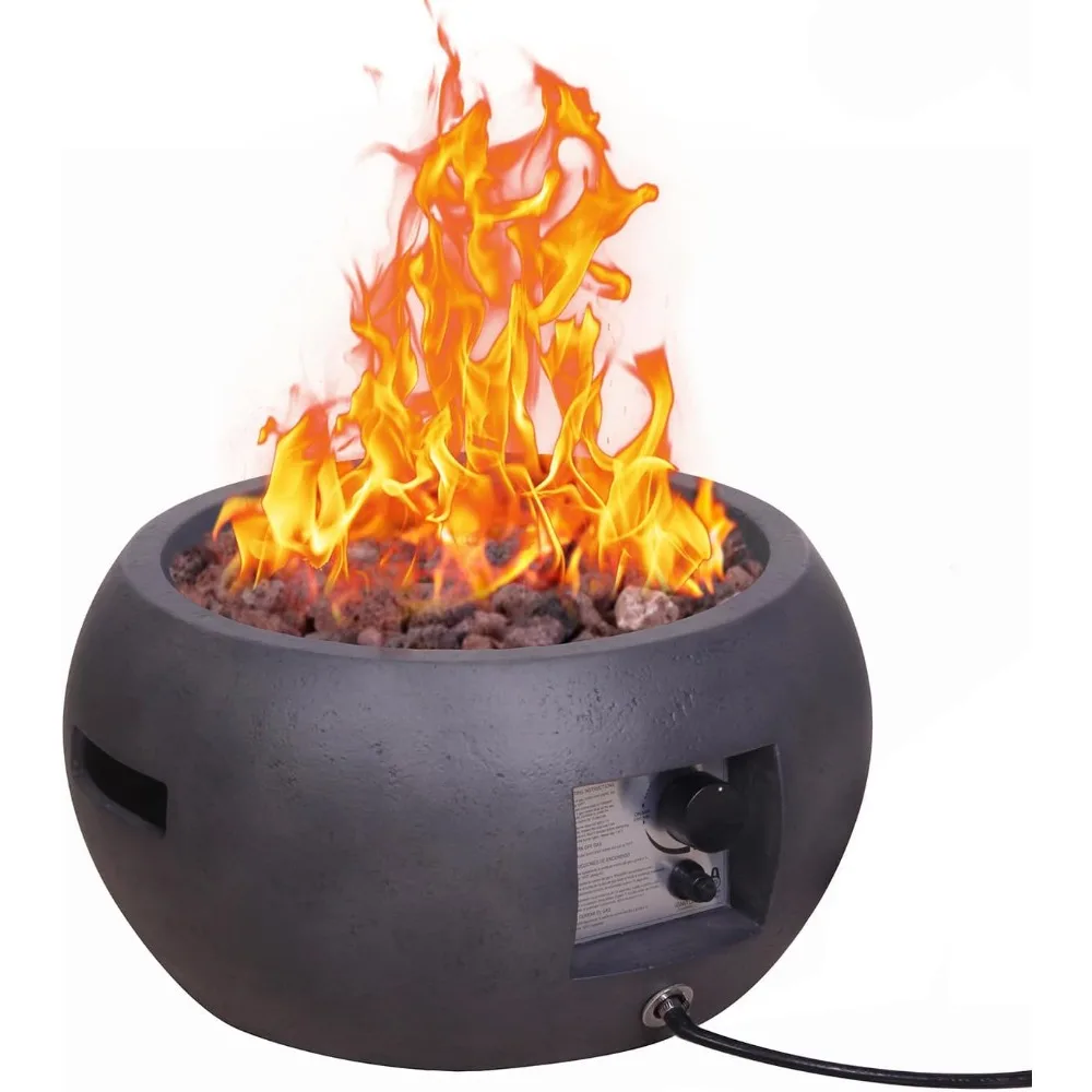 

Afterglow TerraFab 22 Round 40,000 Btu Propane Fire Pit for Outdoor Patio Garden Backyard Decking Décor, Weather Resistant Cover