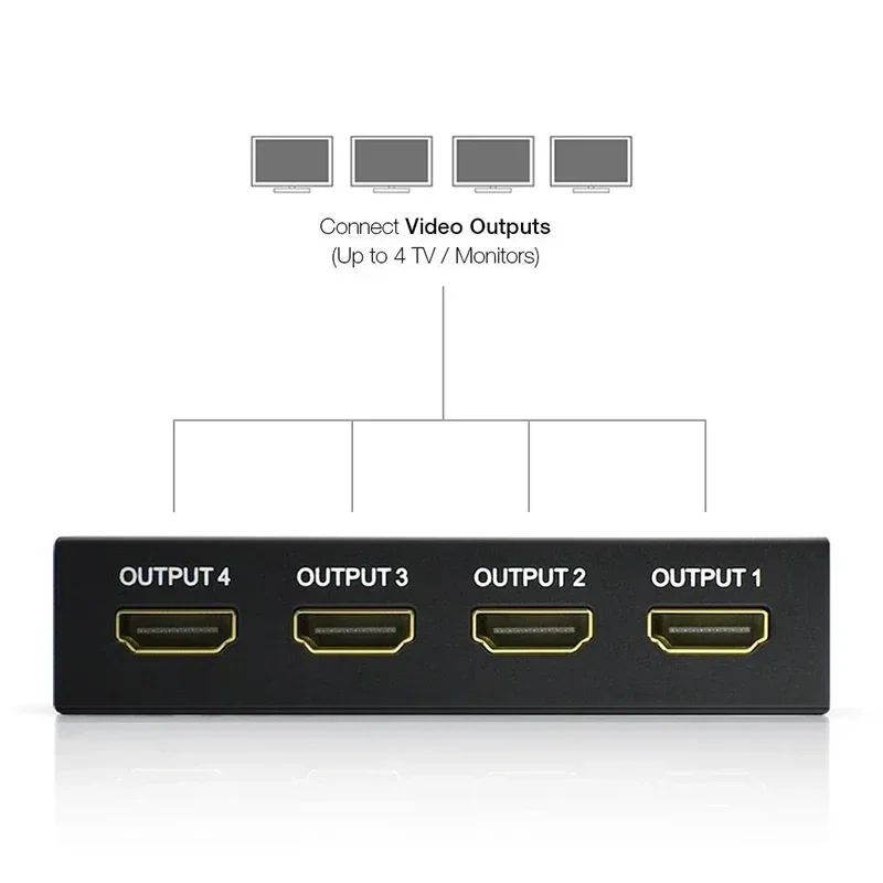 4K 3D HDMI-compatible Splitter 1x4 1x2 Full HD 1080P Video Switch Switcher 1 in 4 out Amplifier Adapter For HDTV DVD PS3 Xbox