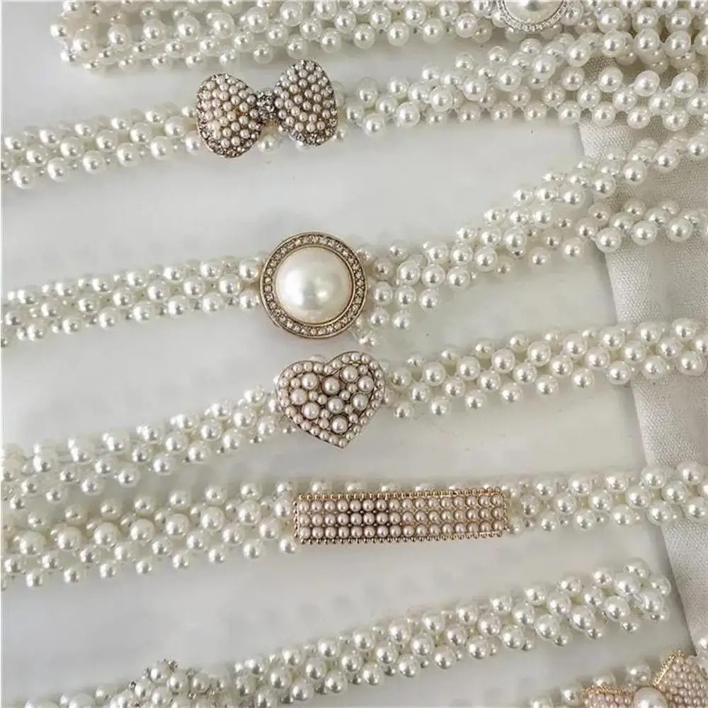 Frauen Elegante Kleid Dekoration Gürtel Dünne Mode Perle Taille Kette Mit Rock Einfache Diamant Gewebte Perle Gürtel Zubehör