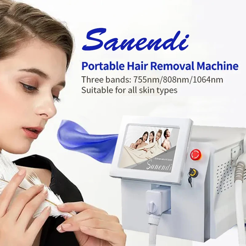 Sanendi Semiconductor laser hair removal machine 808nm smart laser desktop single handle 3 wavelengths 13*20, 13*30, 13*40nm