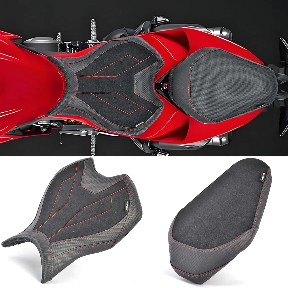 

For Ducati Panigale V2 2025-2026 Motorcycle ﻿Front Rider Cushion Seat Rear Passenger Seat Pillion Pad
