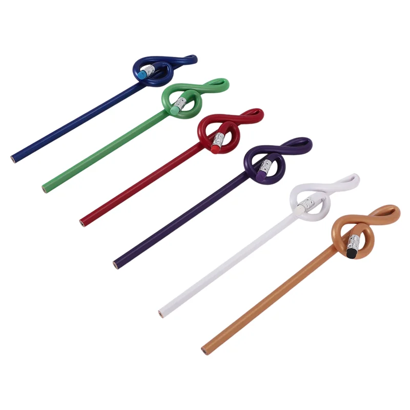 

Students Note Pencils Musical Note Pencils With Eraser Colorful Music Pencils Wooden Treble Clef Bent Pencil