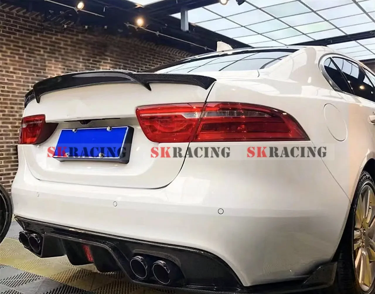 Real Carbon Fiber Rear Trunk Spoiler Wings Fits For 2016-2019 Jaguar XE Sedan True   Twill Spoilers Wing Lip Bodykits